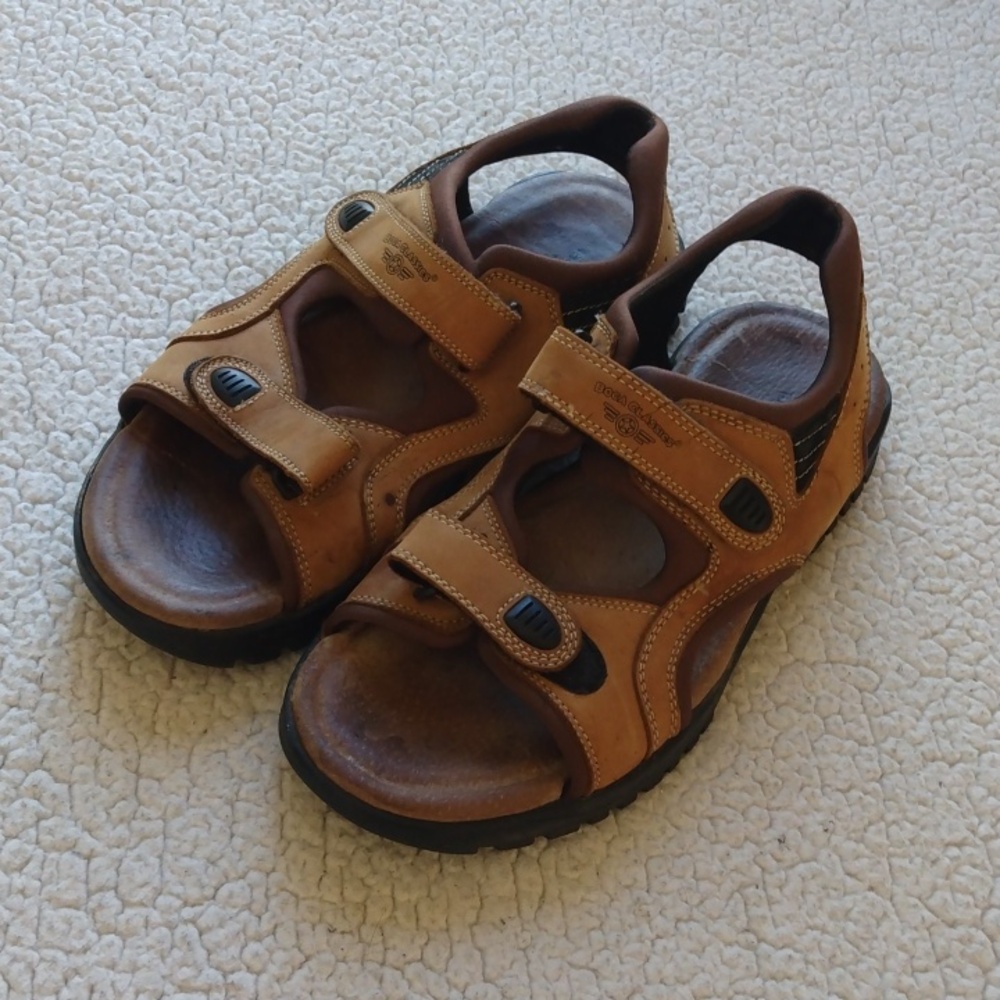 Boca Classics Men’s Tan/Brown Nubuck Leather Strap Sandals  10.5 M